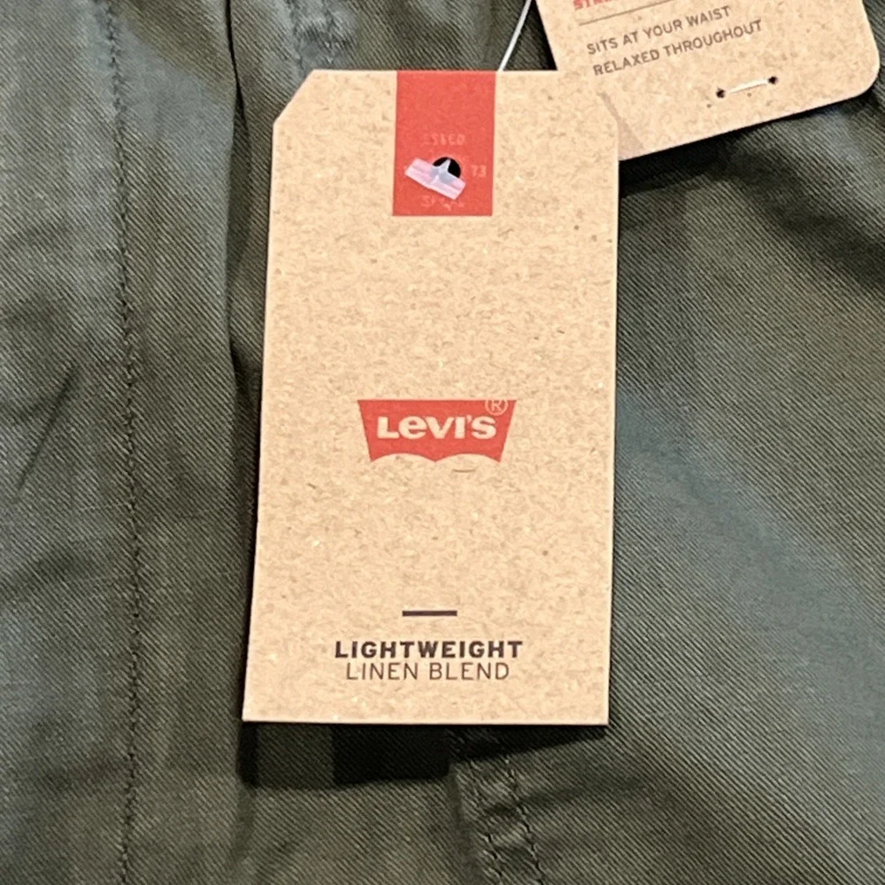 Levi's Easy Relaxed Surplus Fatigue Pants Mens L Linen Blend Elastic Drawstring